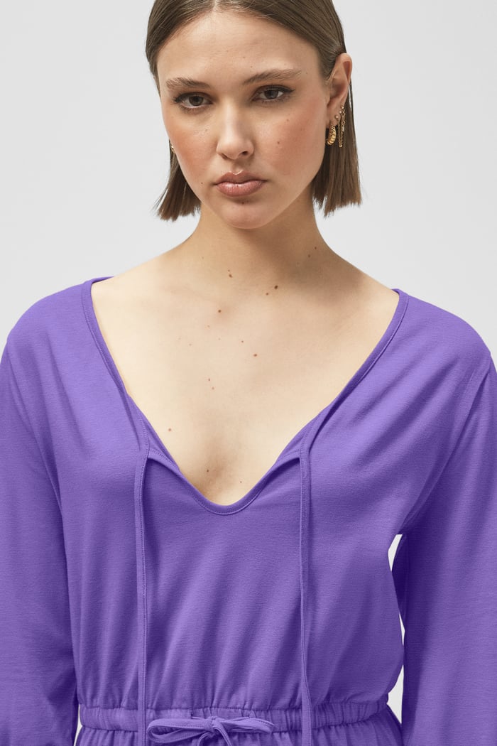 Drawstring Waist Jersey Dress