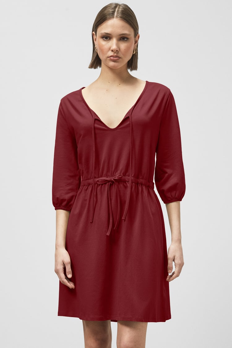 Drawstring Waist Jersey Dress