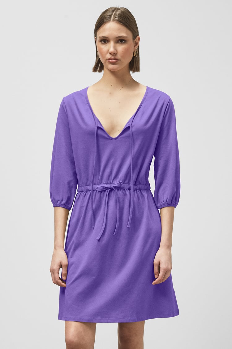 Drawstring Waist Jersey Dress