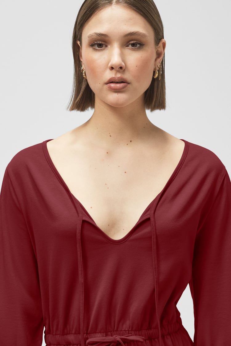 Drawstring Waist Jersey Dress