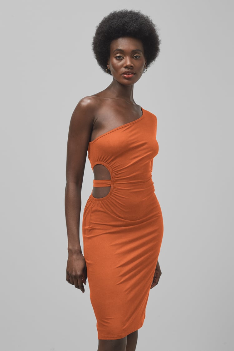 Asymmetric Neck Line Dress