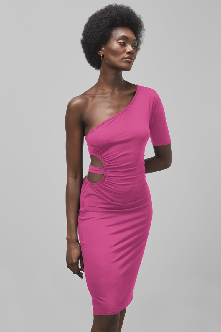 Asymmetric Neck Line Dress