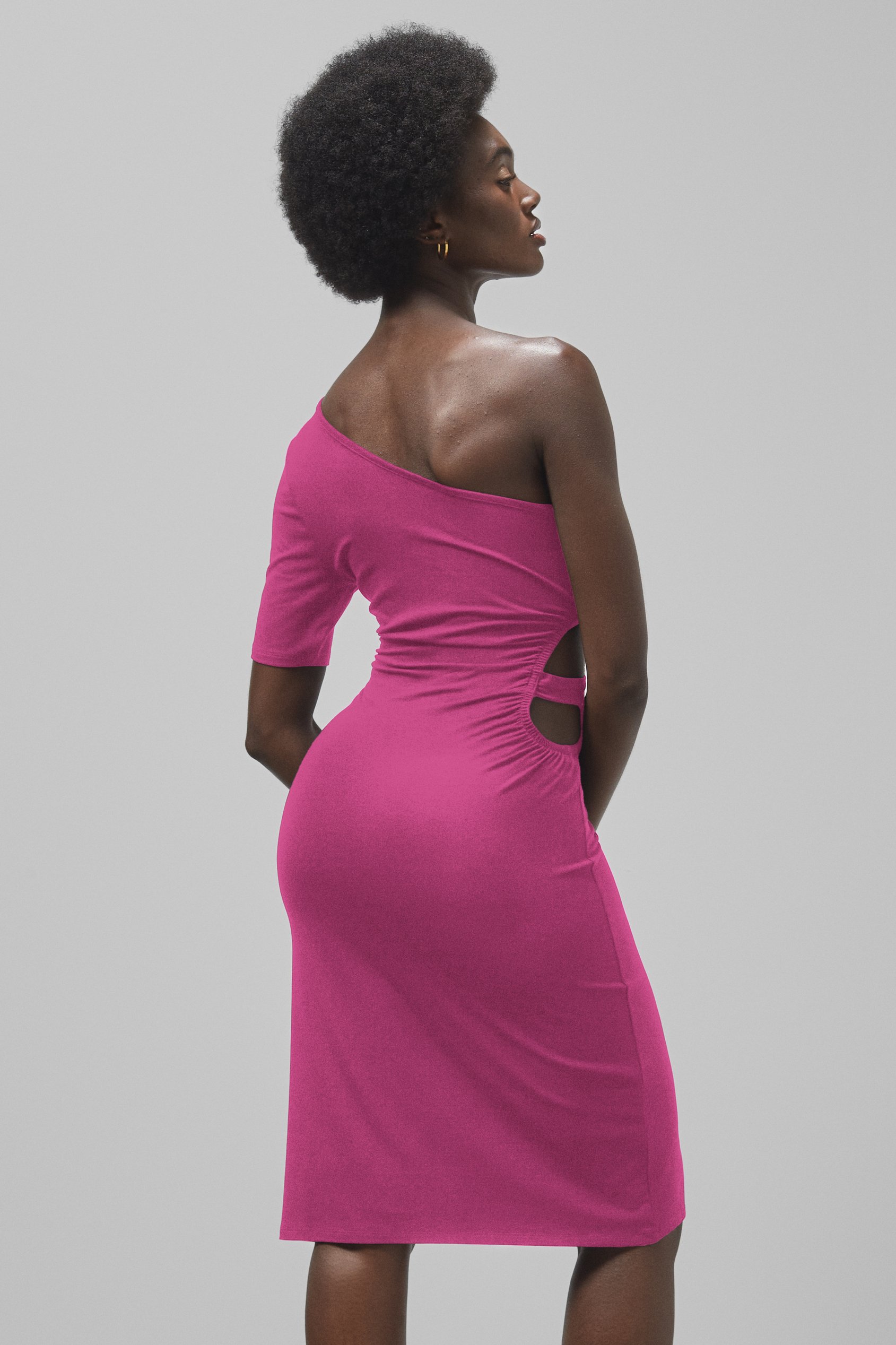 Asymmetric Neck Line Dress