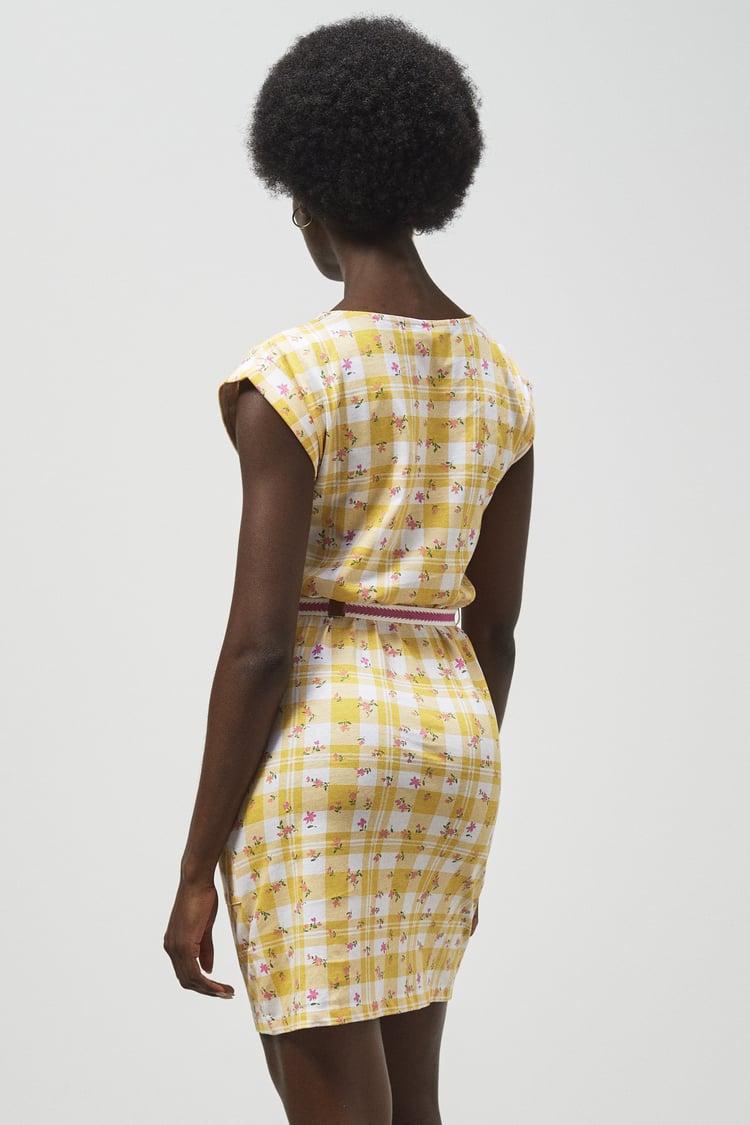 Belted Printed Jersey Dress