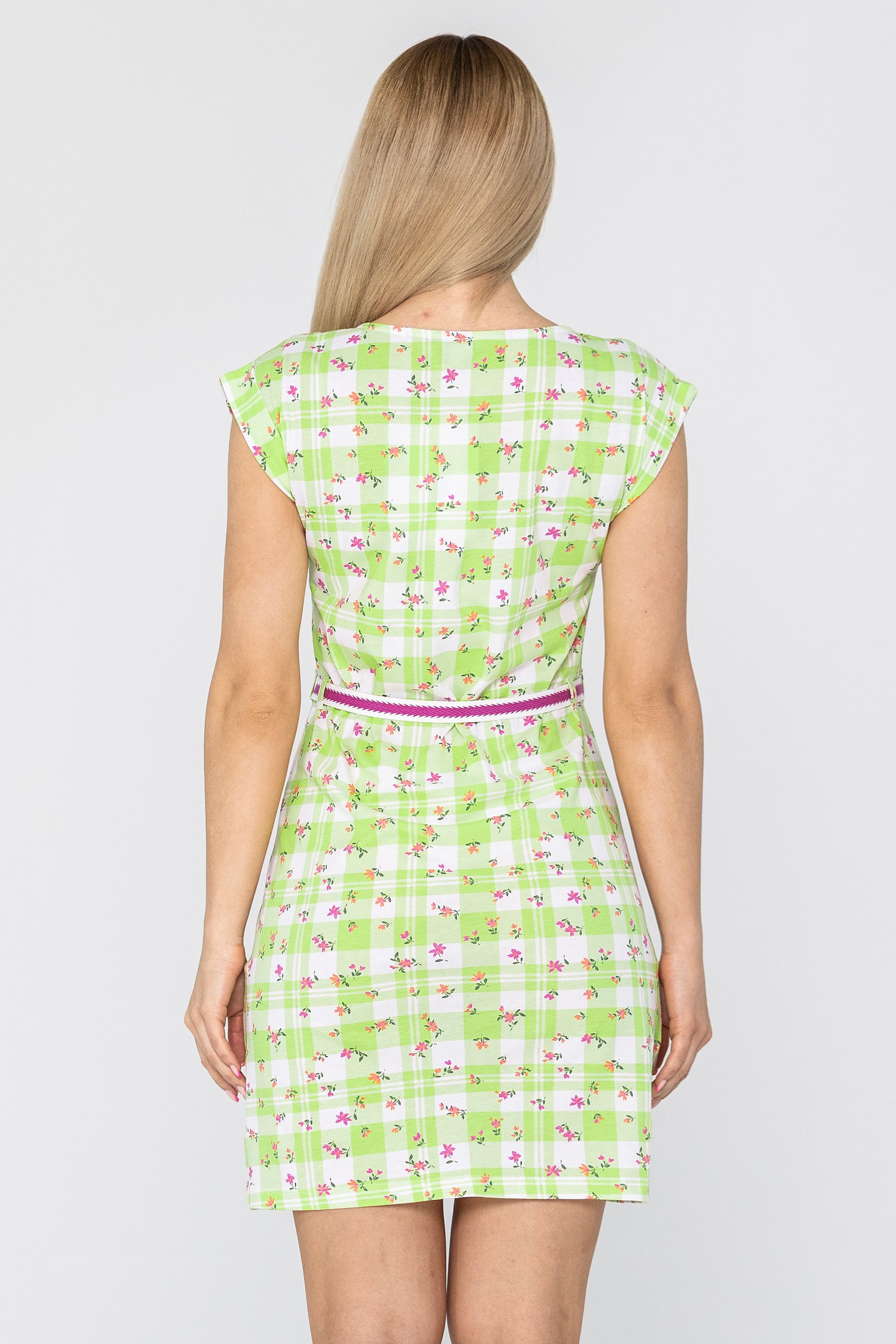 Belted Printed Jersey Dress