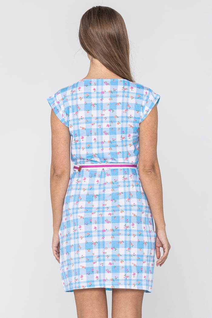 Belted Printed Jersey Dress