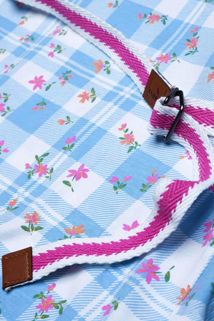 Belted Printed Jersey Dress