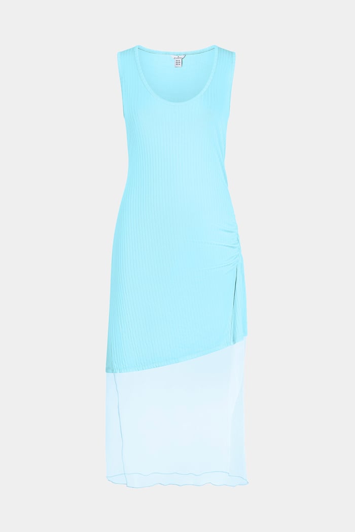 Chic Slim-Fit Dress with Mesh Detail