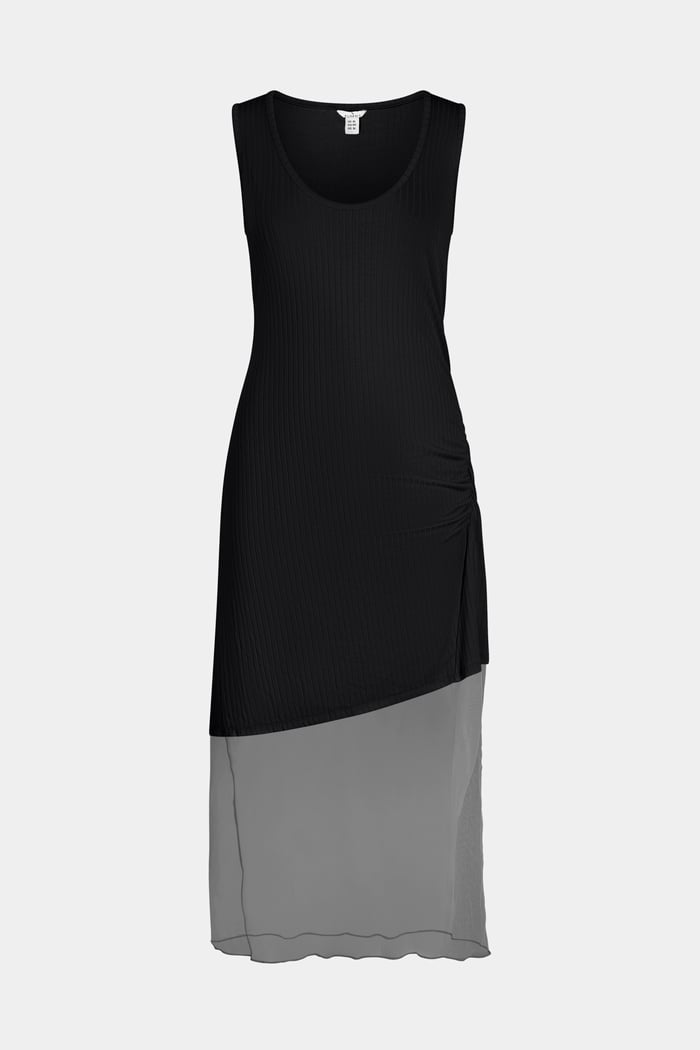 Chic Slim-Fit Dress with Mesh Detail
