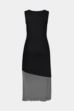 Chic Slim-Fit Dress with Mesh Detail