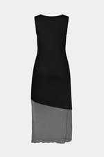 Chic Slim-Fit Dress with Mesh Detail