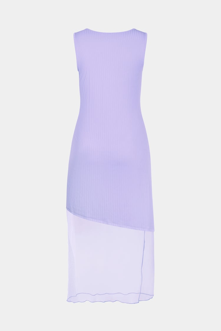 Chic Slim-Fit Dress with Mesh Detail