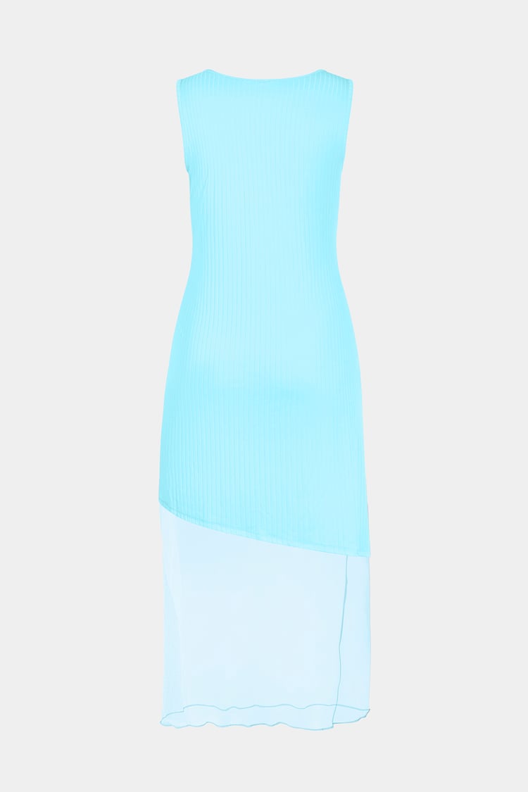 Chic Slim-Fit Dress with Mesh Detail