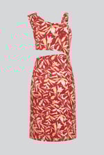 Women's Printed Midi Dress with Cut-Out Detail