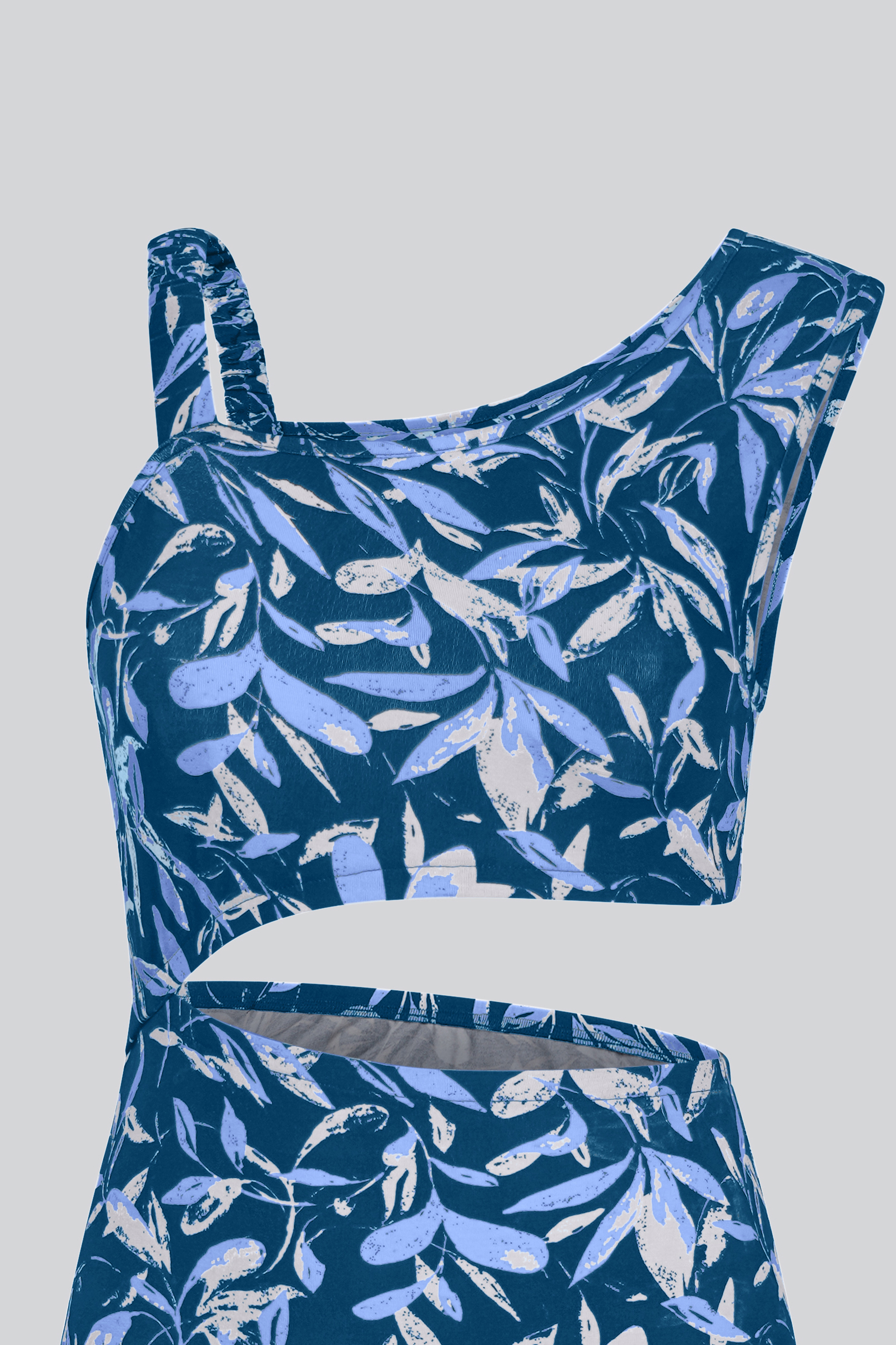 Women's Printed Midi Dress with Cut-Out Detail