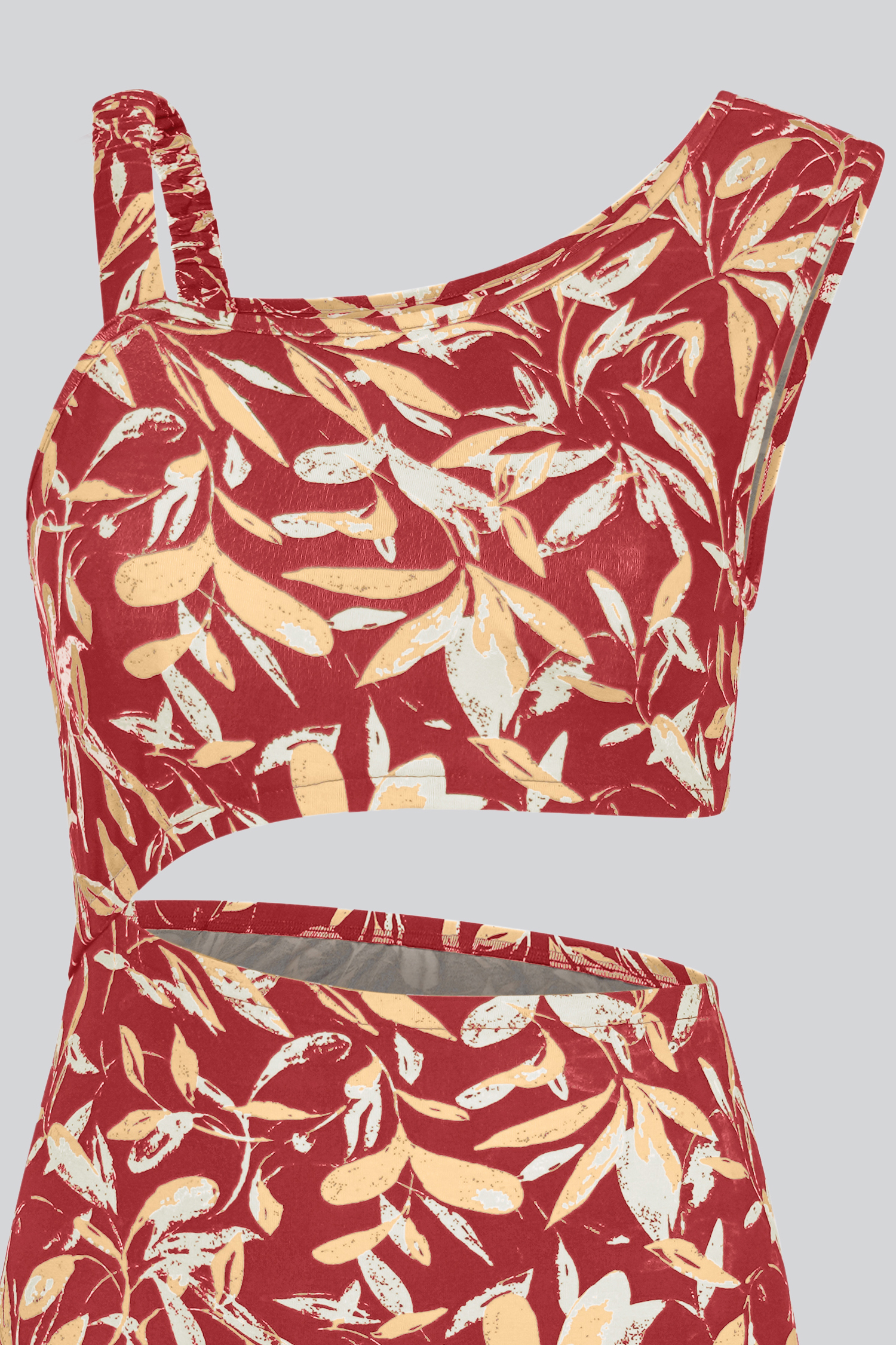 Women's Printed Midi Dress with Cut-Out Detail