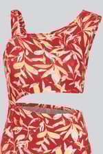 Women's Printed Midi Dress with Cut-Out Detail