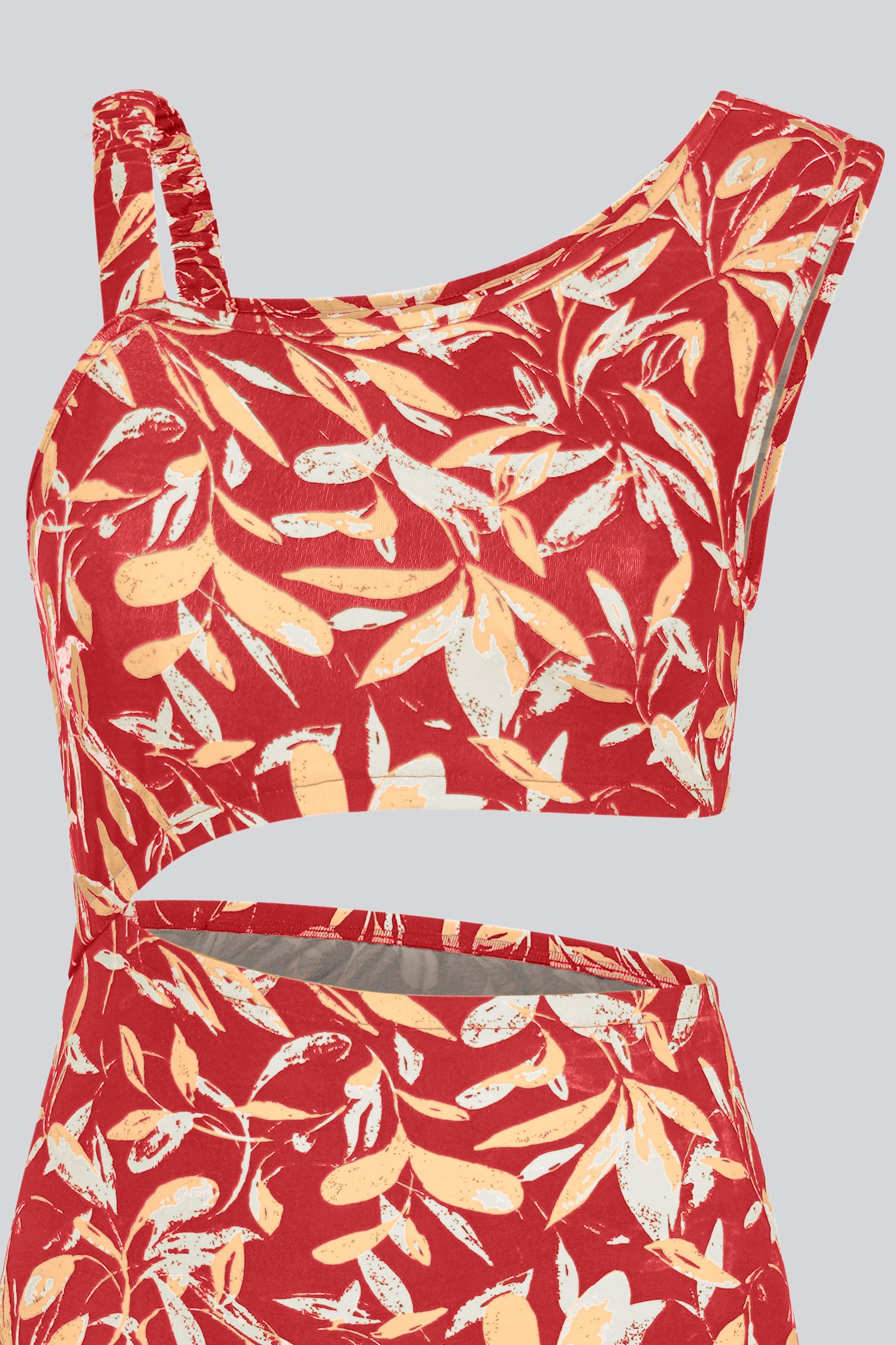 Women's Printed Midi Dress with Cut-Out Detail