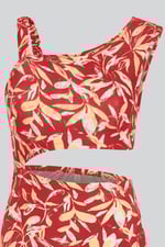 Women's Printed Midi Dress with Cut-Out Detail