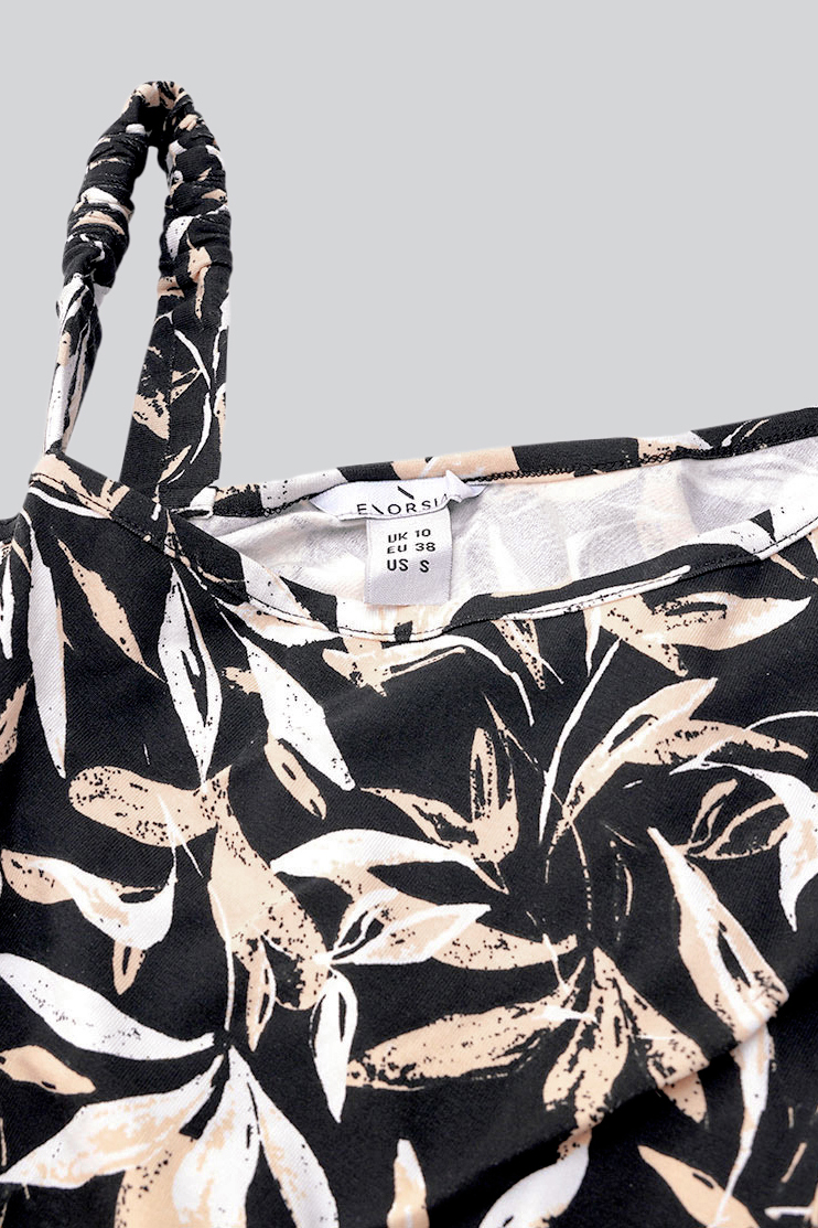 Women's Printed Midi Dress with Cut-Out Detail