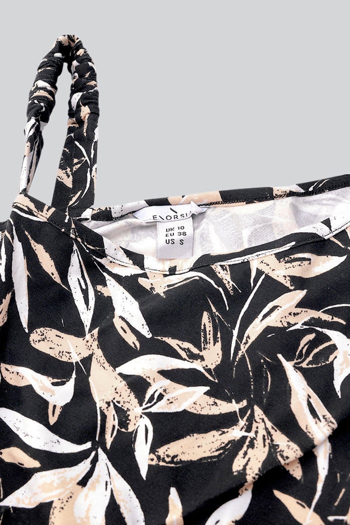 Women's Printed Midi Dress with Cut-Out Detail