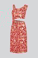 Women's Printed Midi Dress with Cut-Out Detail