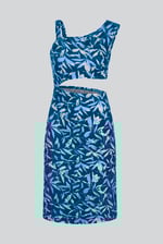 Women's Printed Midi Dress with Cut-Out Detail