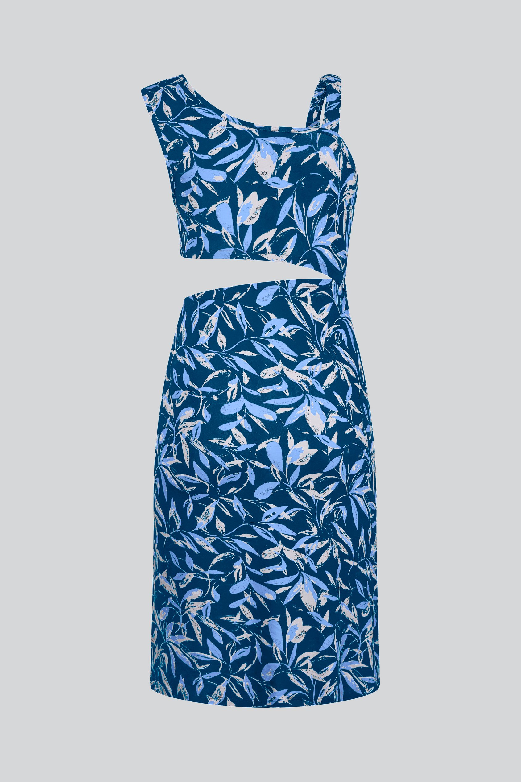 Women's Printed Midi Dress with Cut-Out Detail