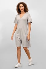 Bell Sleeve Textured Rib Playsuit