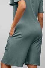 Bell Sleeve Textured Rib Playsuit