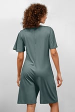 Bell Sleeve Textured Rib Playsuit