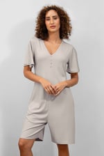 Bell Sleeve Textured Rib Playsuit
