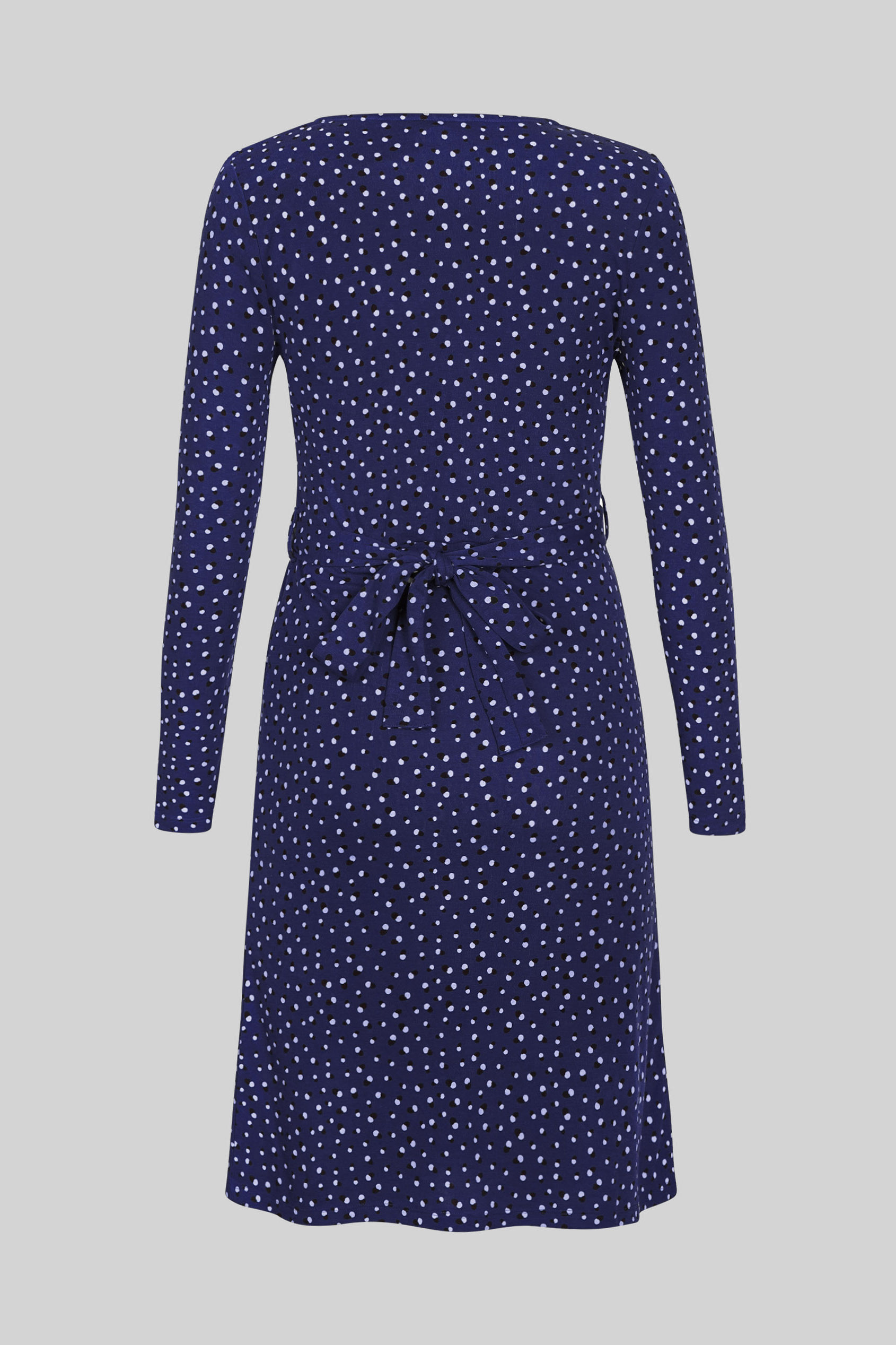 Slim Fit V-Neck Dot Printed Dress