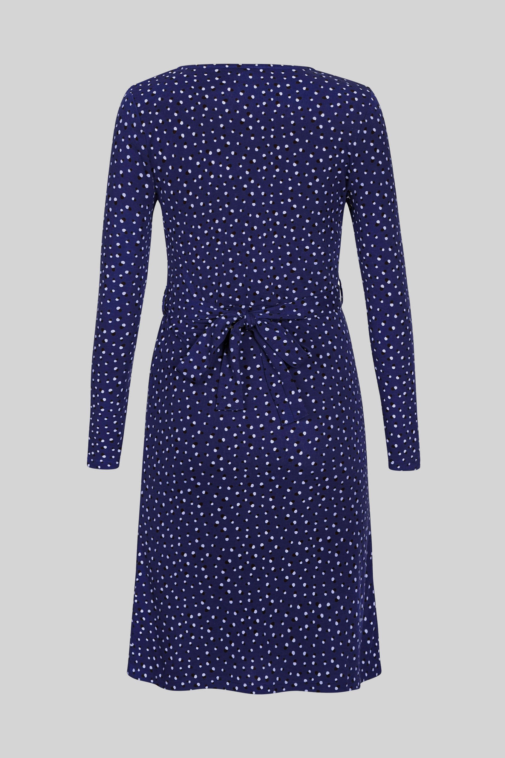 Slim Fit V-Neck Dot Printed Dress