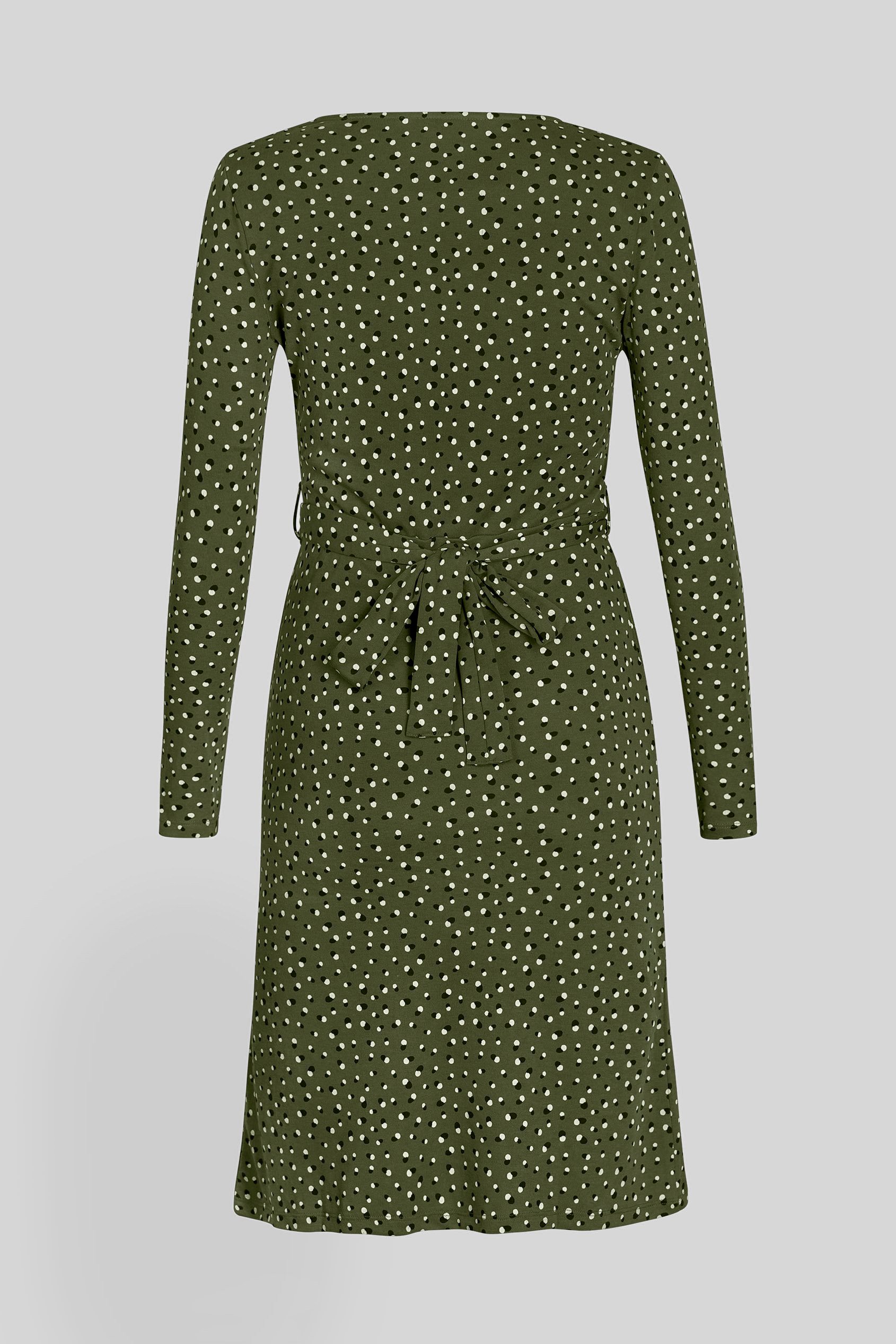 Slim Fit V-Neck Dot Printed Dress