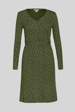 Slim Fit V-Neck Dot Printed Dress