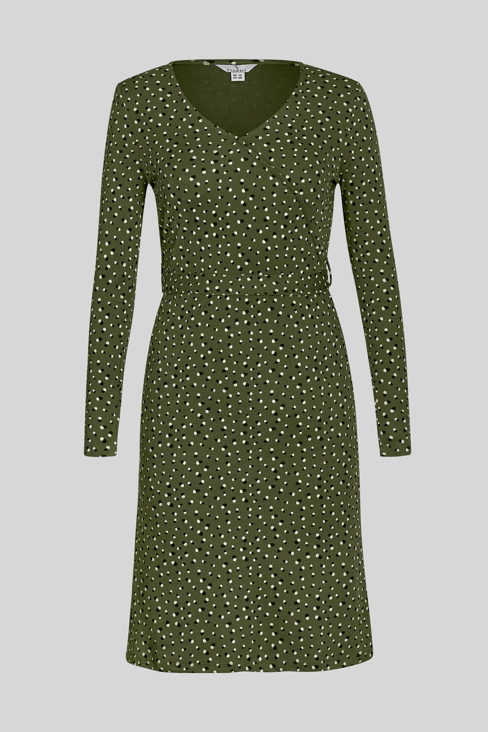 Slim Fit V-Neck Dot Printed Dress