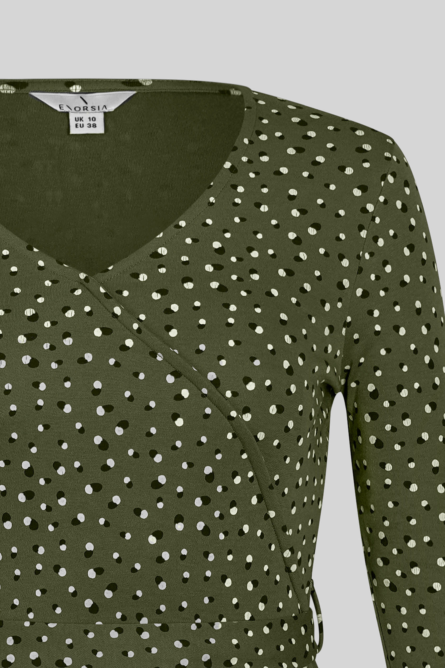 Slim Fit V-Neck Dot Printed Dress