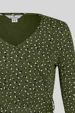Slim Fit V-Neck Dot Printed Dress