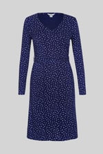 Slim Fit V-Neck Dot Printed Dress