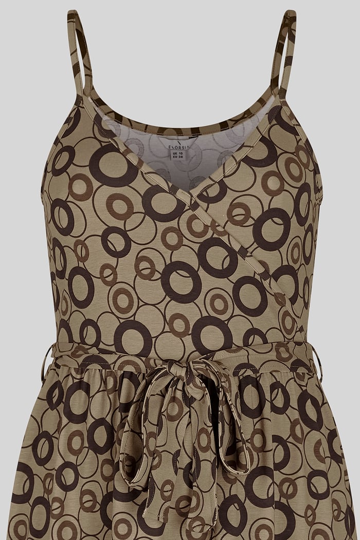 Geo Printed Jersey Wrap Front Maxi Dress