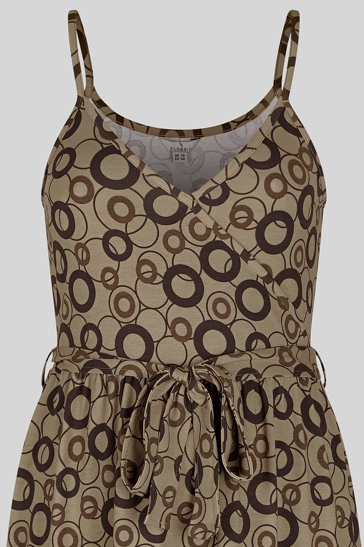 Geo Printed Jersey Wrap Front Maxi Dress