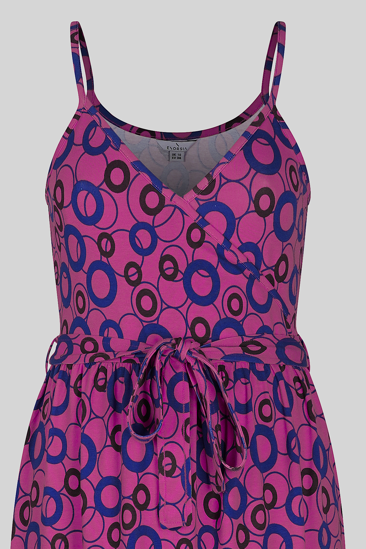 Geo Printed Jersey Wrap Front Maxi Dress