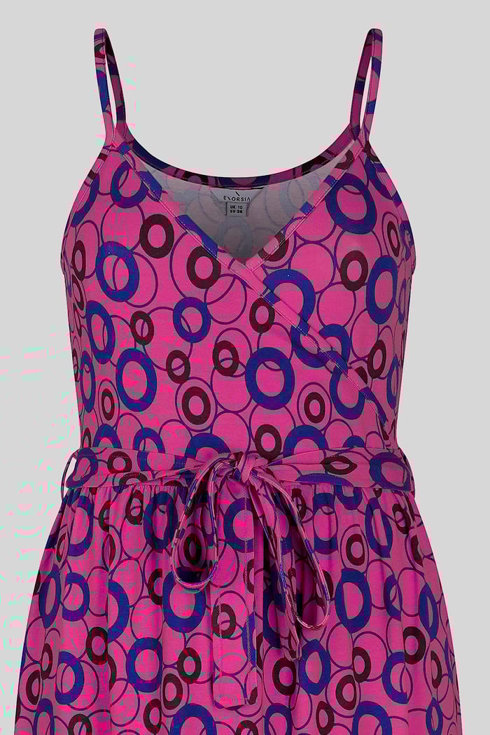 Geo Printed Jersey Wrap Front Maxi Dress