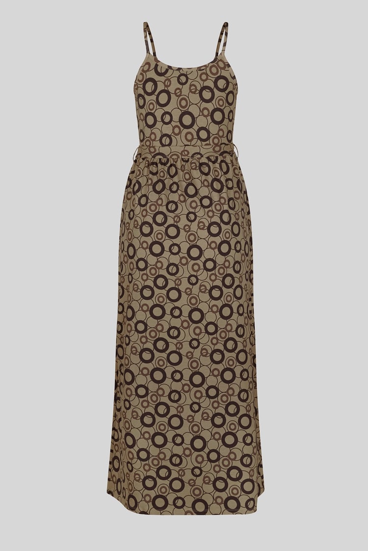 Geo Printed Jersey Wrap Front Maxi Dress