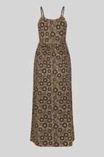 Geo Printed Jersey Wrap Front Maxi Dress