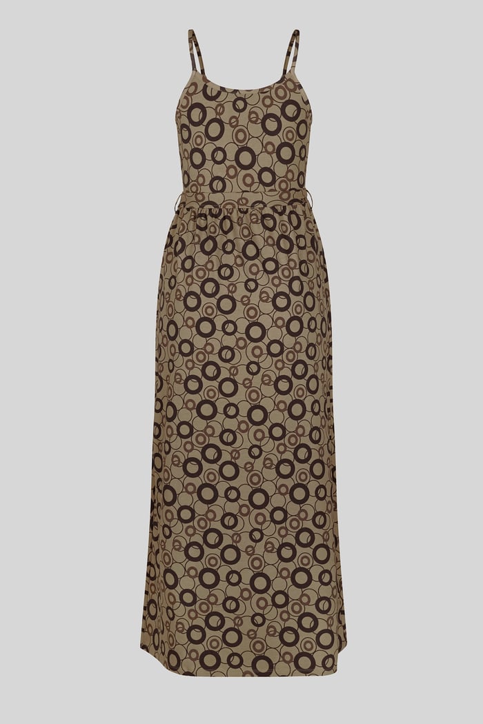 Geo Printed Jersey Wrap Front Maxi Dress