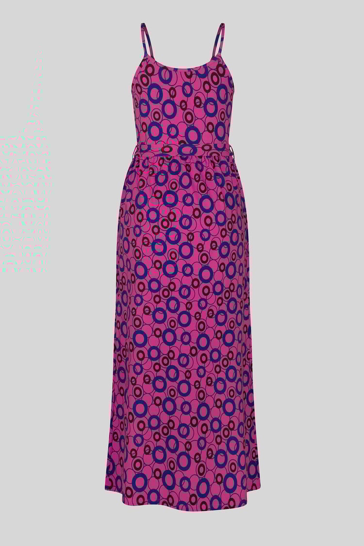 Geo Printed Jersey Wrap Front Maxi Dress