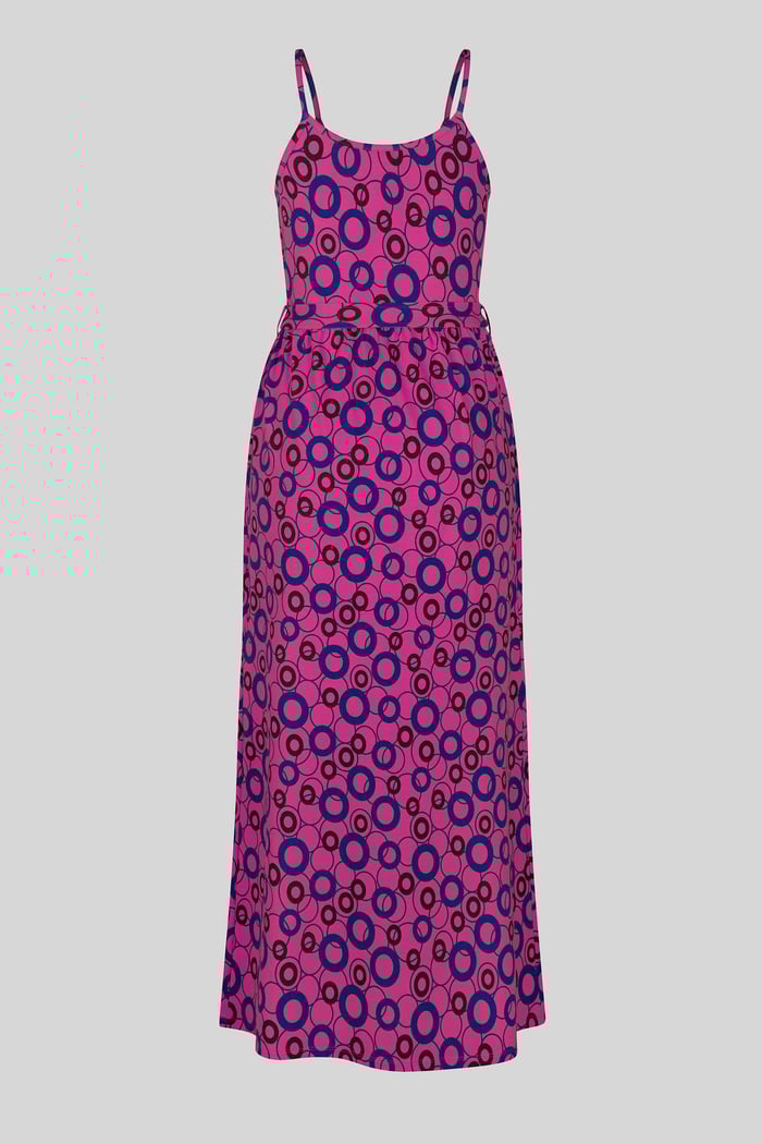 Geo Printed Jersey Wrap Front Maxi Dress