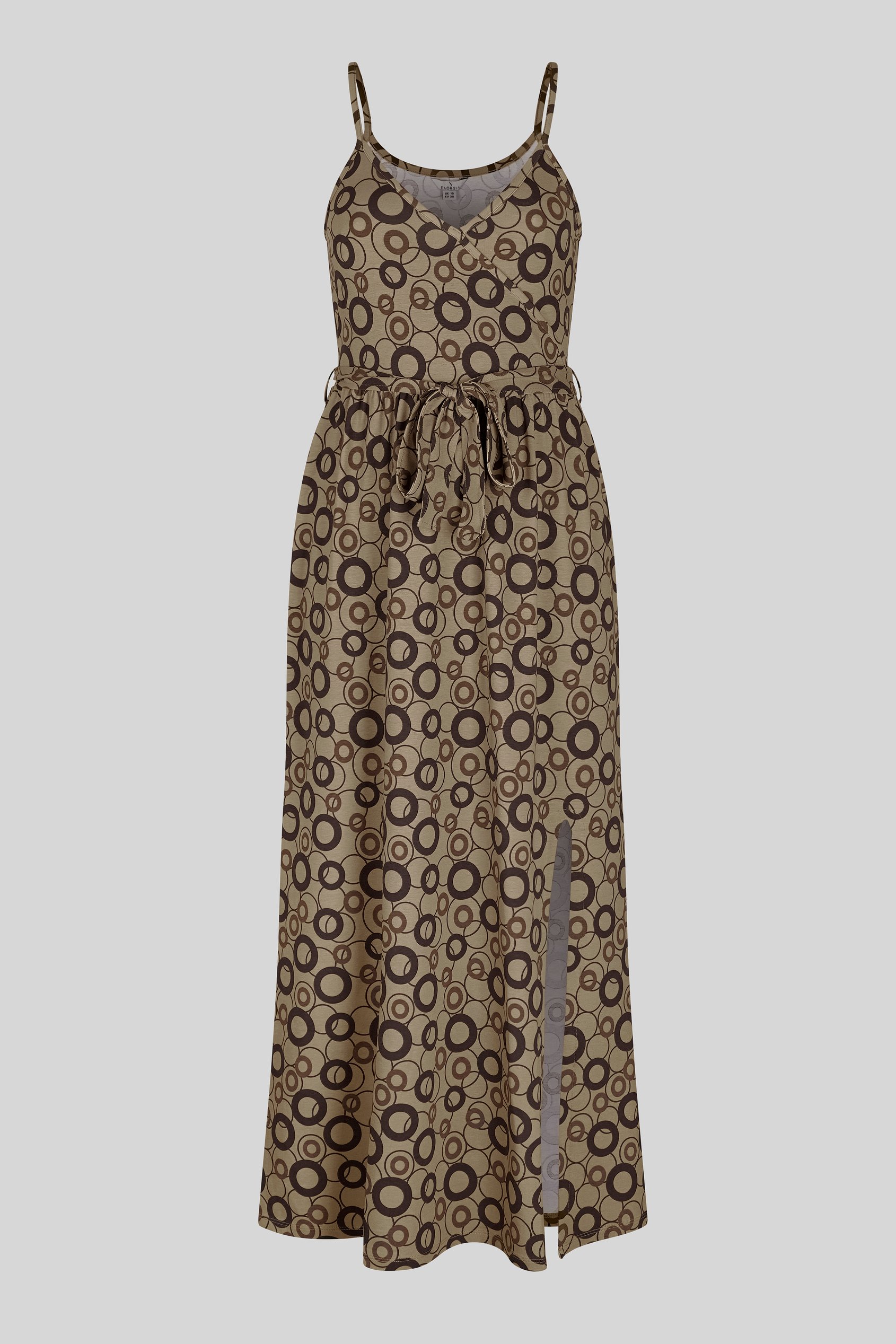 Geo Printed Jersey Wrap Front Maxi Dress
